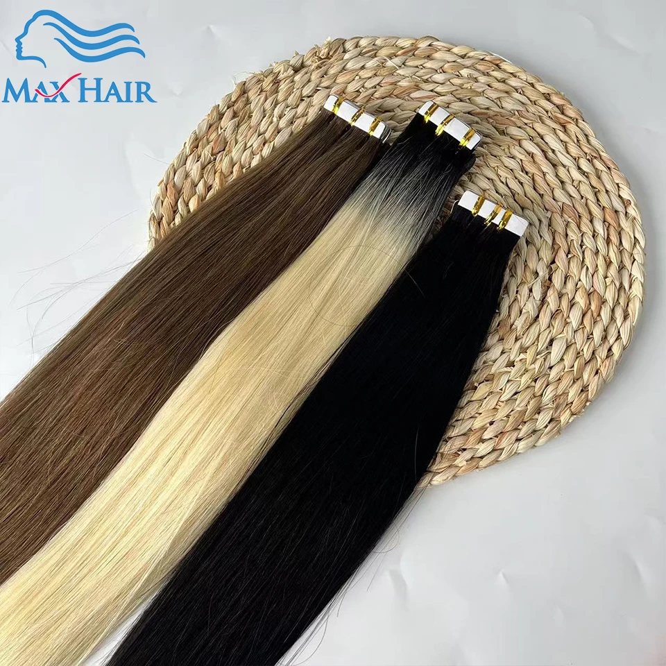 Human Tape In Hair Extensions Straight Human Hair 40pcs/Pack European Remy Straight Invisible Tape-Ins Adhesive Hair Extensions thumbnail 4