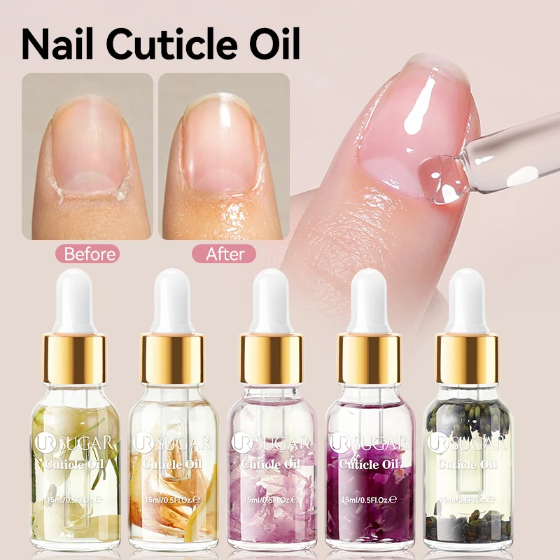 UR SUGAR 15ml Flower Nail Soften Oil Cuticle Remover for Gel Overgrown Cuticles Soften Eliminating Exfoliant for Nails Manicure