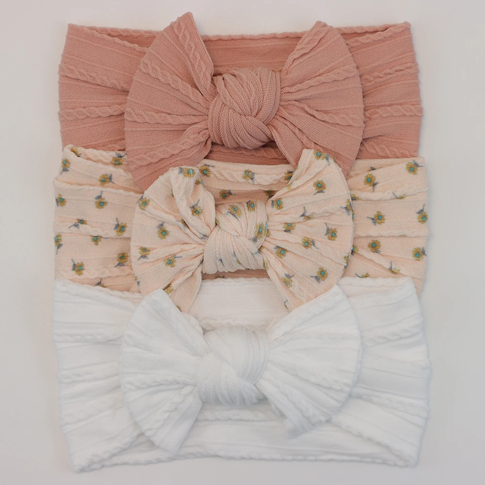 3Pcs/Set Baby Headbands Lot Baby Girl Bows Headband Newborn Headwear Soft Nylon Children Turban Kids Hair Bands Hair Accessories thumbnail 2