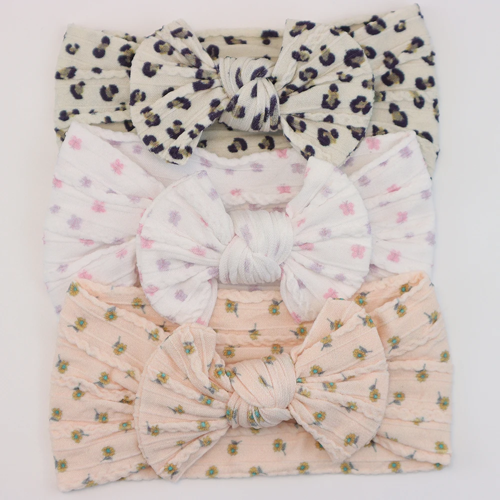 3Pcs/Set Baby Headbands Lot Baby Girl Bows Headband Newborn Headwear Soft Nylon Children Turban Kids Hair Bands Hair Accessories thumbnail 4