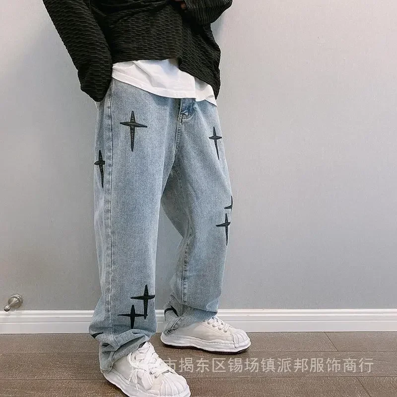 Jeans Men Wide Leg Cargo Pants Streetwear Baggy Men Korean Fashion Loose Straight Male Clothing Y2K Hip Hop Style Male Trousers thumbnail 2