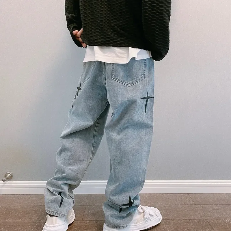 Jeans Men Wide Leg Cargo Pants Streetwear Baggy Men Korean Fashion Loose Straight Male Clothing Y2K Hip Hop Style Male Trousers thumbnail 3