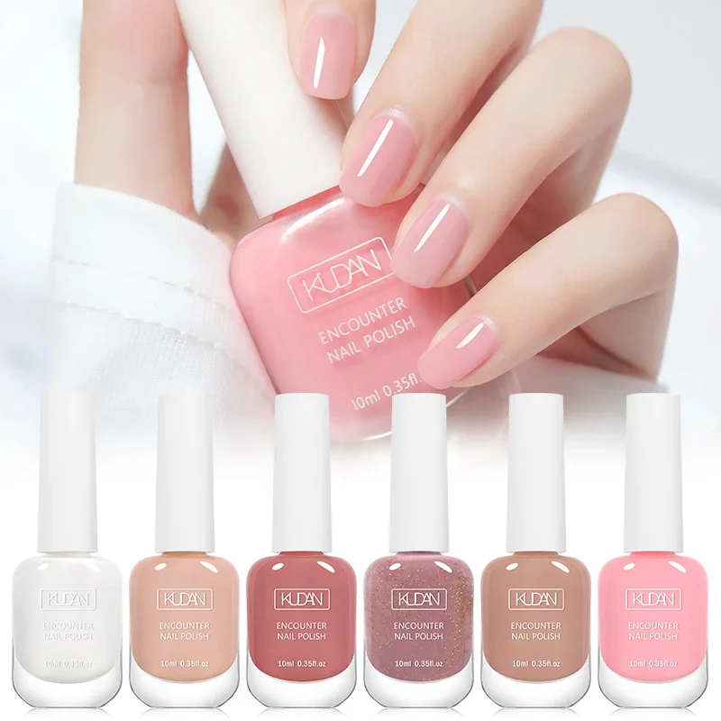 KUDAN 6Pcs Water-Based Nail Polish Set 10ml Nude Red Pink Peel-Off Air-Dry Nail Art Polish Kit Manicure No Need Lamp thumbnail 2