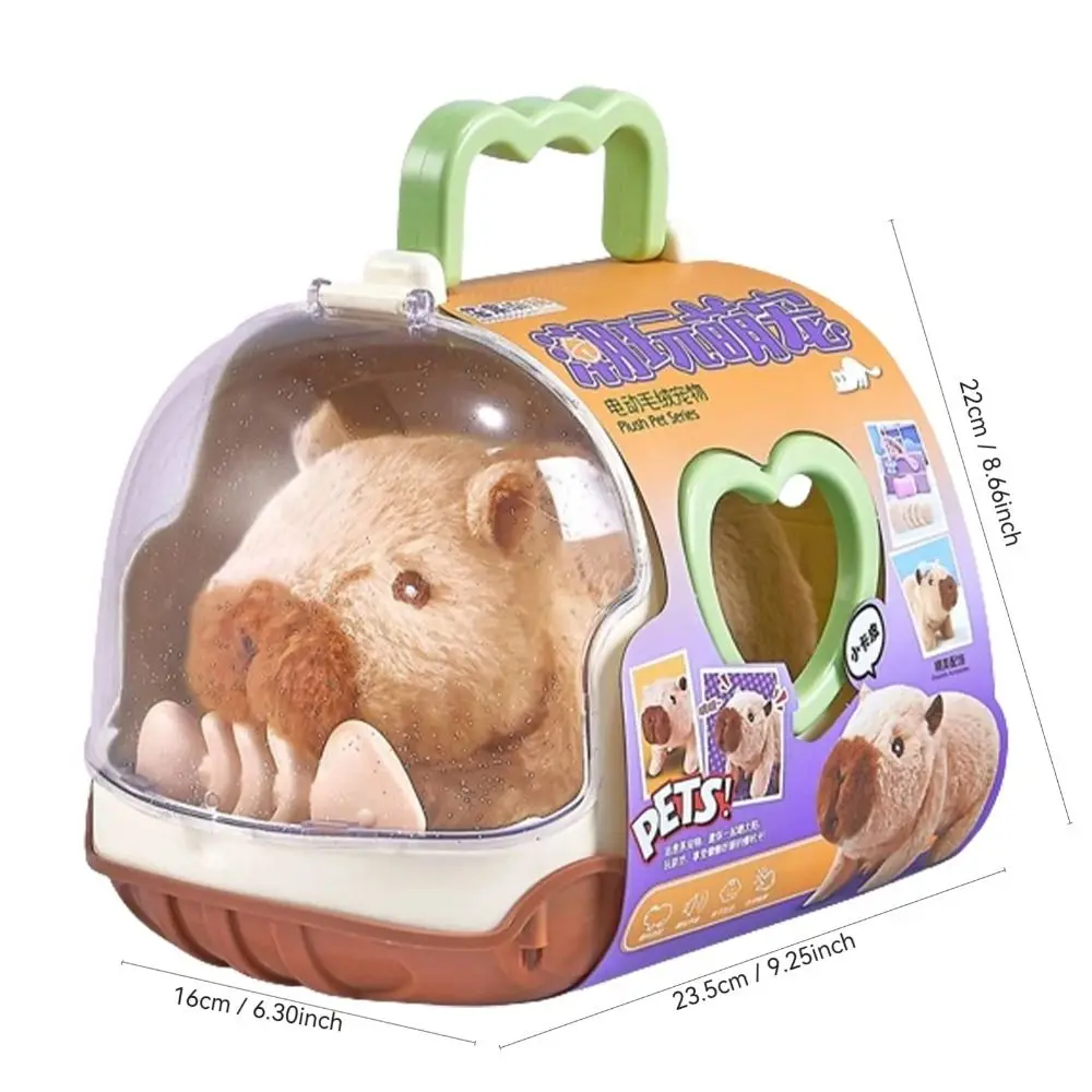 Rechargeable Electric Capybara Toy with Sound Cute Plush Capybara Figure Set Mouth Moving Interactive Capybara Walking Doll thumbnail 6