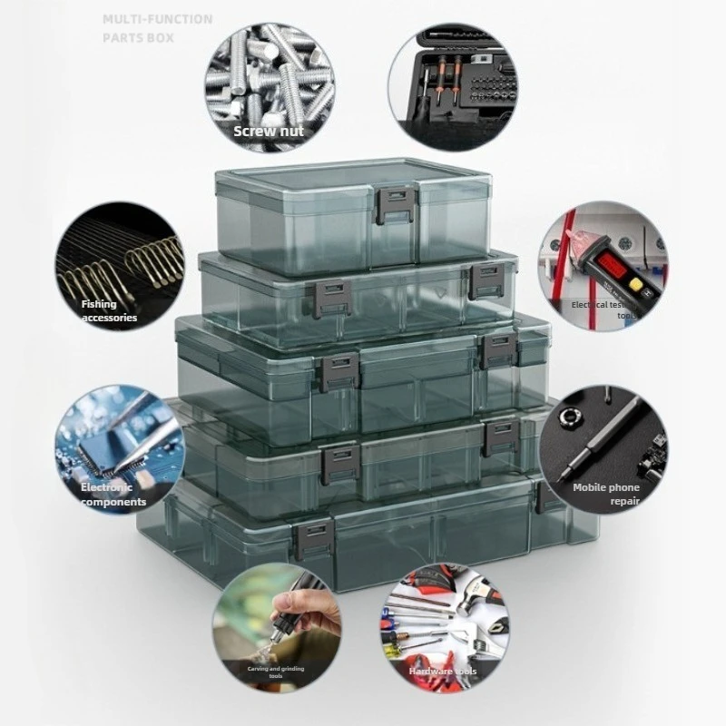 Thickened Grid Plastic Tool Box Screw Storage Organizer with Removable Dividers Adjustable Compartments for Car Repair DIY thumbnail 2