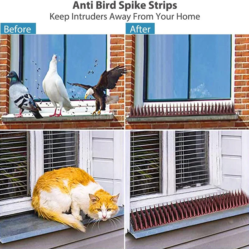 1/10/12PCS Anti-Bird Spikes Repeller Cat Bird Repellent Anti Pigeon Squirrel Garden Fences Control Anti Climb Spikes thumbnail 6