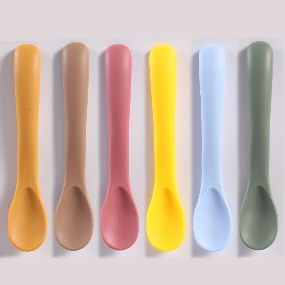 1/3Pcs/Set Soft Silicone Baby Training Spoon Fork Set BPA Free Kids Safety Non-Slip Tableware Infant Toddler Feeding Accessories thumbnail 3