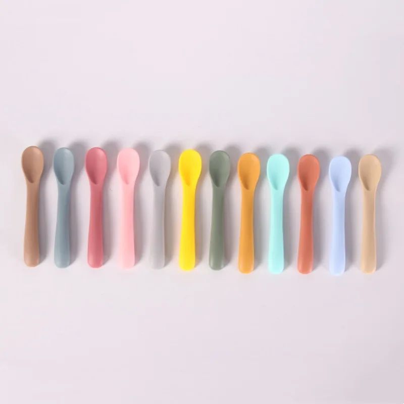 1/3Pcs/Set Soft Silicone Baby Training Spoon Fork Set BPA Free Kids Safety Non-Slip Tableware Infant Toddler Feeding Accessories thumbnail 6