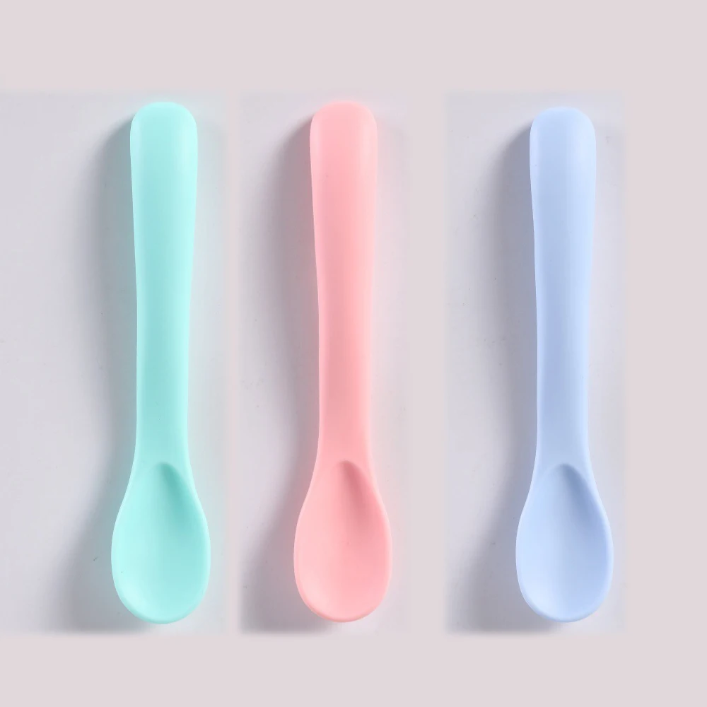 1/3Pcs/Set Soft Silicone Baby Training Spoon Fork Set BPA Free Kids Safety Non-Slip Tableware Infant Toddler Feeding Accessories thumbnail 4