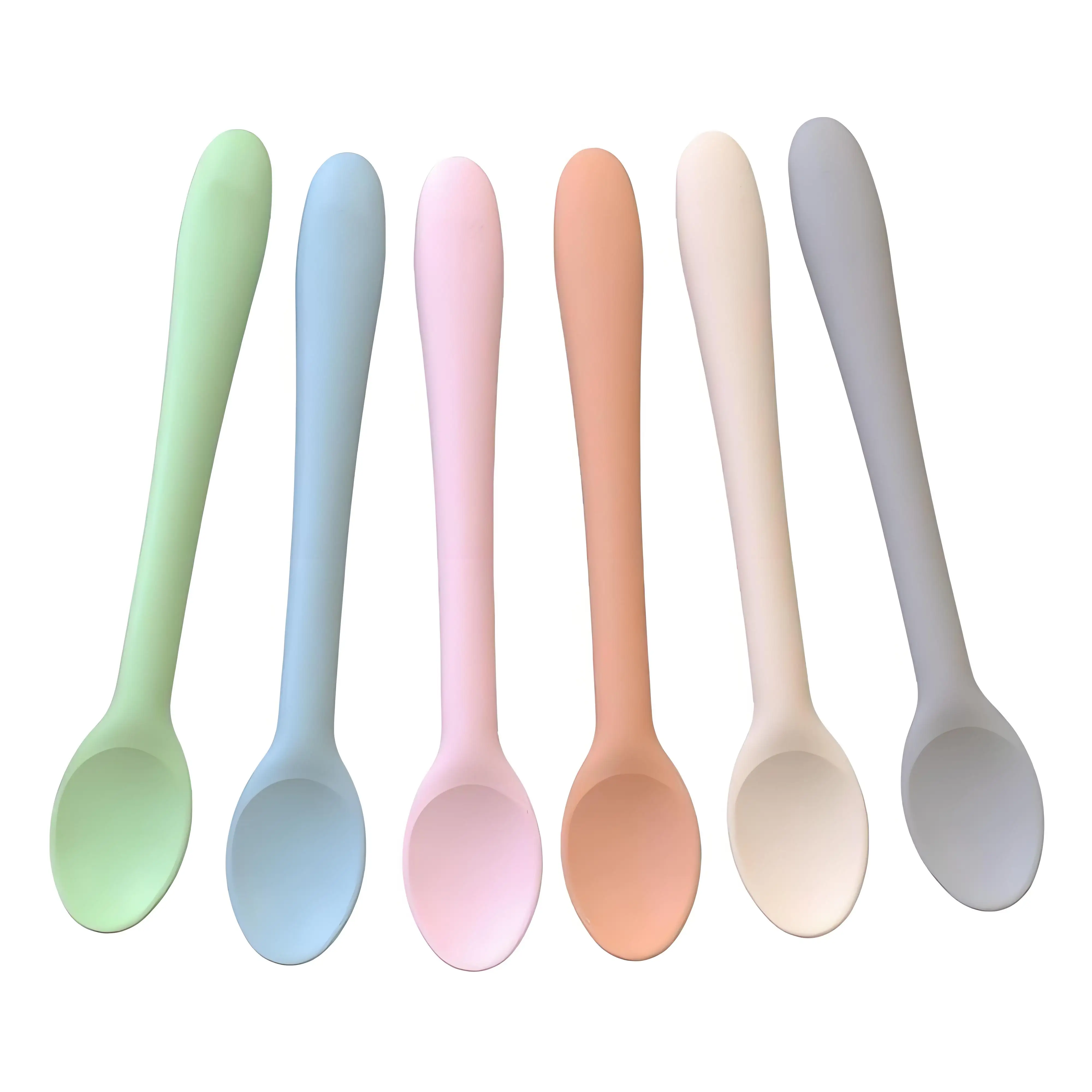 1/3Pcs/Set Soft Silicone Baby Training Spoon Fork Set BPA Free Kids Safety Non-Slip Tableware Infant Toddler Feeding Accessories thumbnail 2