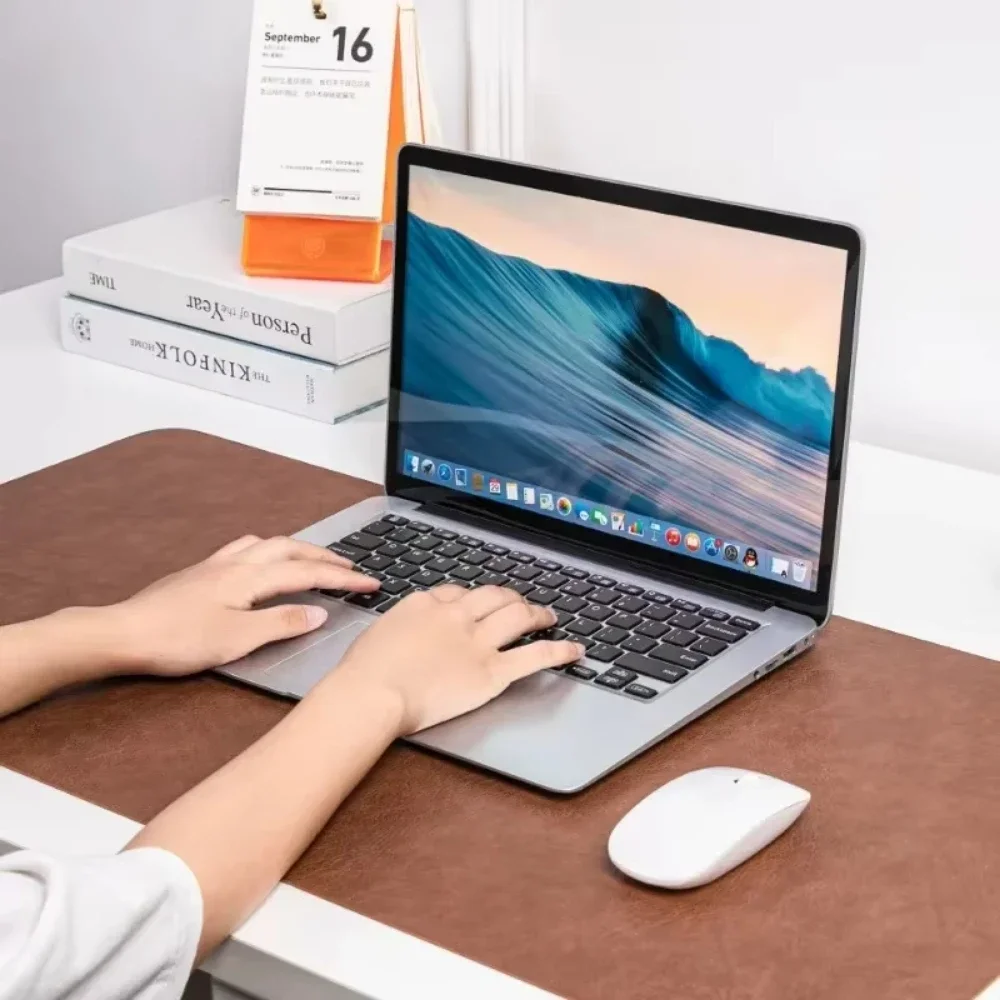 Double-Sided Vintage PU Desk Mat Waterproof Non-Slip Pad for Home Office,Gaming & Writing,Dirt-Proof Leather Workspace Protector thumbnail 3