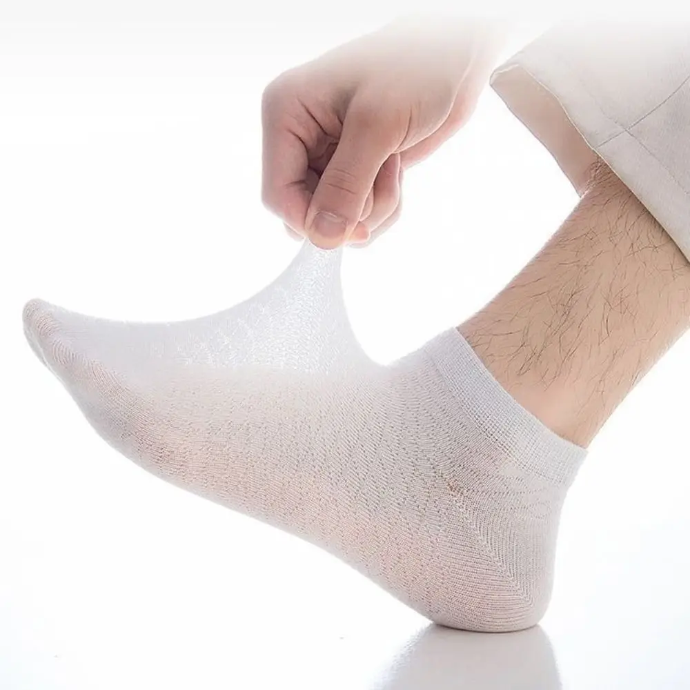 5 Pairs Summer Breathable Men's Mesh Socks Thin Cotton Sweat-absorbing Male Short Socks Low Tube Sports Ankle thumbnail 3