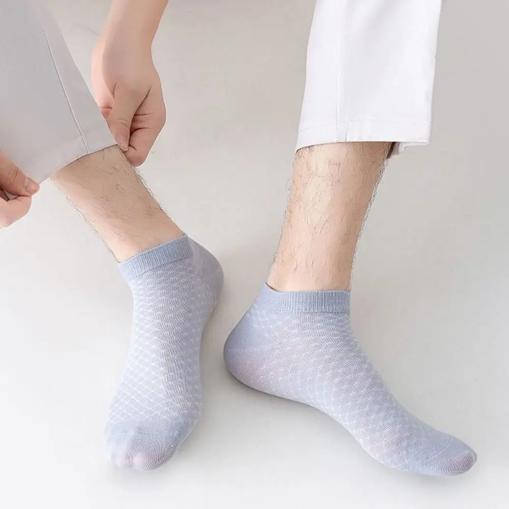 5 Pairs Summer Breathable Men's Mesh Socks Thin Cotton Sweat-absorbing Male Short Socks Low Tube Sports Ankle thumbnail 6