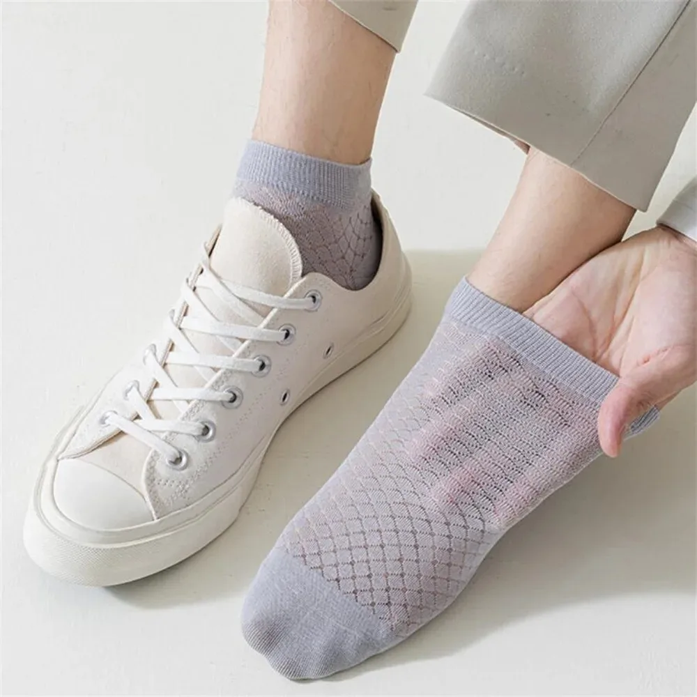 5 Pairs Summer Breathable Men's Mesh Socks Thin Cotton Sweat-absorbing Male Short Socks Low Tube Sports Ankle thumbnail 4