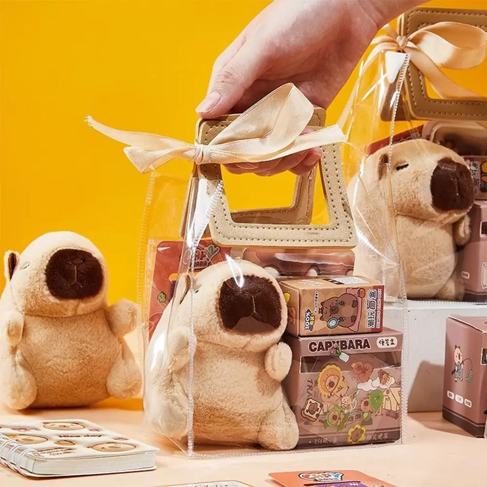 Kawaii Capybara Stationery Set Pen Stickers Notebook Plush Pendants Handbag Final Prizes Stationery Gift Bag for Students thumbnail 3
