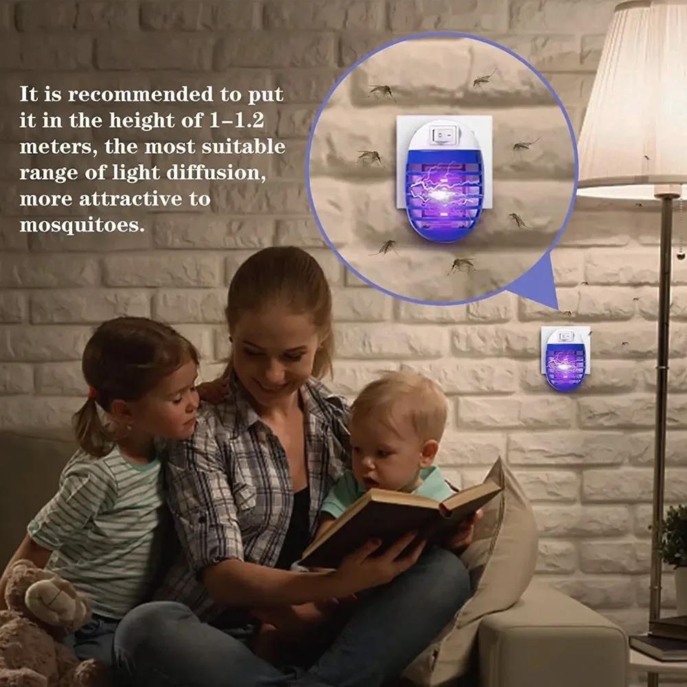 LED Light Mosquito Killer Electric Fly Trap No Smell with UV LED Light Suitable for Bedroom, Living Room, Indoor EU/US  Plug thumbnail 3