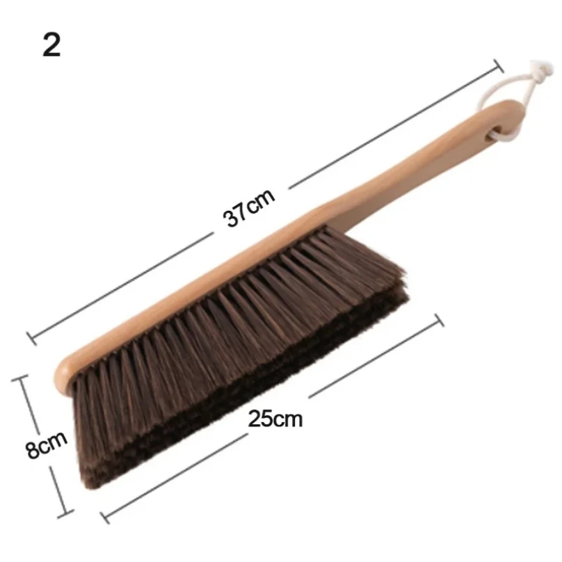 1PCS/2PCS Natural Wood Bristles Brush Anti-static Desktop Bar Grinder Coffee Powder Cleaning Brushes Domestic Bed Sweeping Broom thumbnail 2