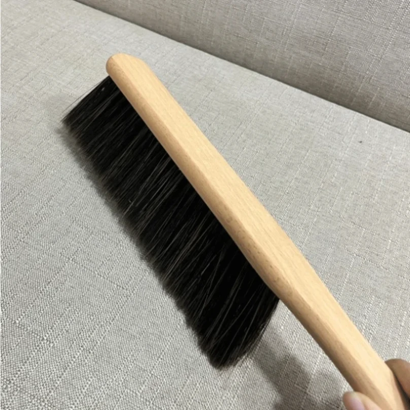 1PCS/2PCS Natural Wood Bristles Brush Anti-static Desktop Bar Grinder Coffee Powder Cleaning Brushes Domestic Bed Sweeping Broom thumbnail 3