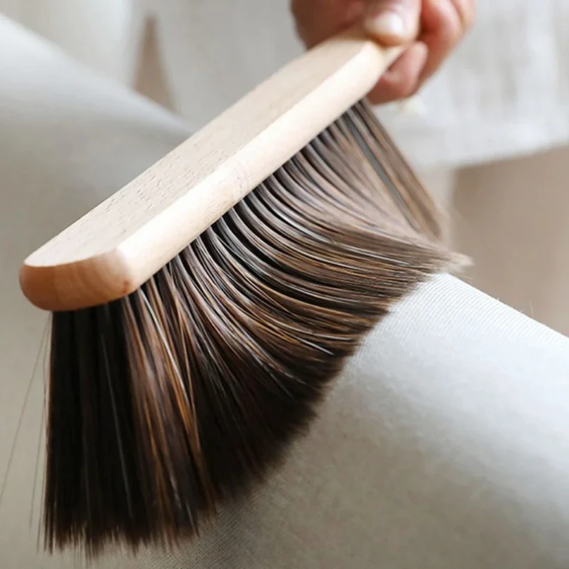 1PCS/2PCS Natural Wood Bristles Brush Anti-static Desktop Bar Grinder Coffee Powder Cleaning Brushes Domestic Bed Sweeping Broom thumbnail 6