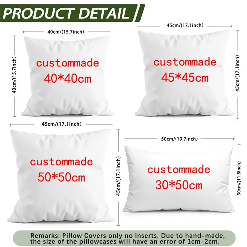 Custom Cushion Cover With Pictures Logo DIY Customized Throw Pillow Case Home Decorative Wedding Pets Baby Print Pillowcase thumbnail 3