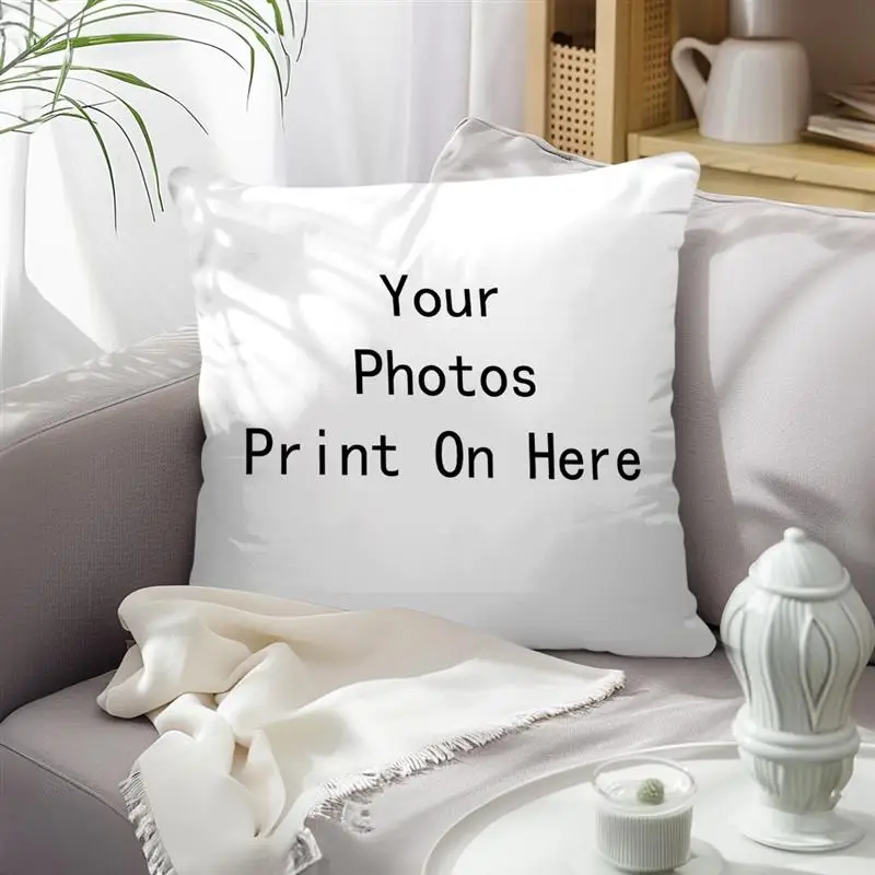 Custom Cushion Cover With Pictures Logo DIY Customized Throw Pillow Case Home Decorative Wedding Pets Baby Print Pillowcase thumbnail 2