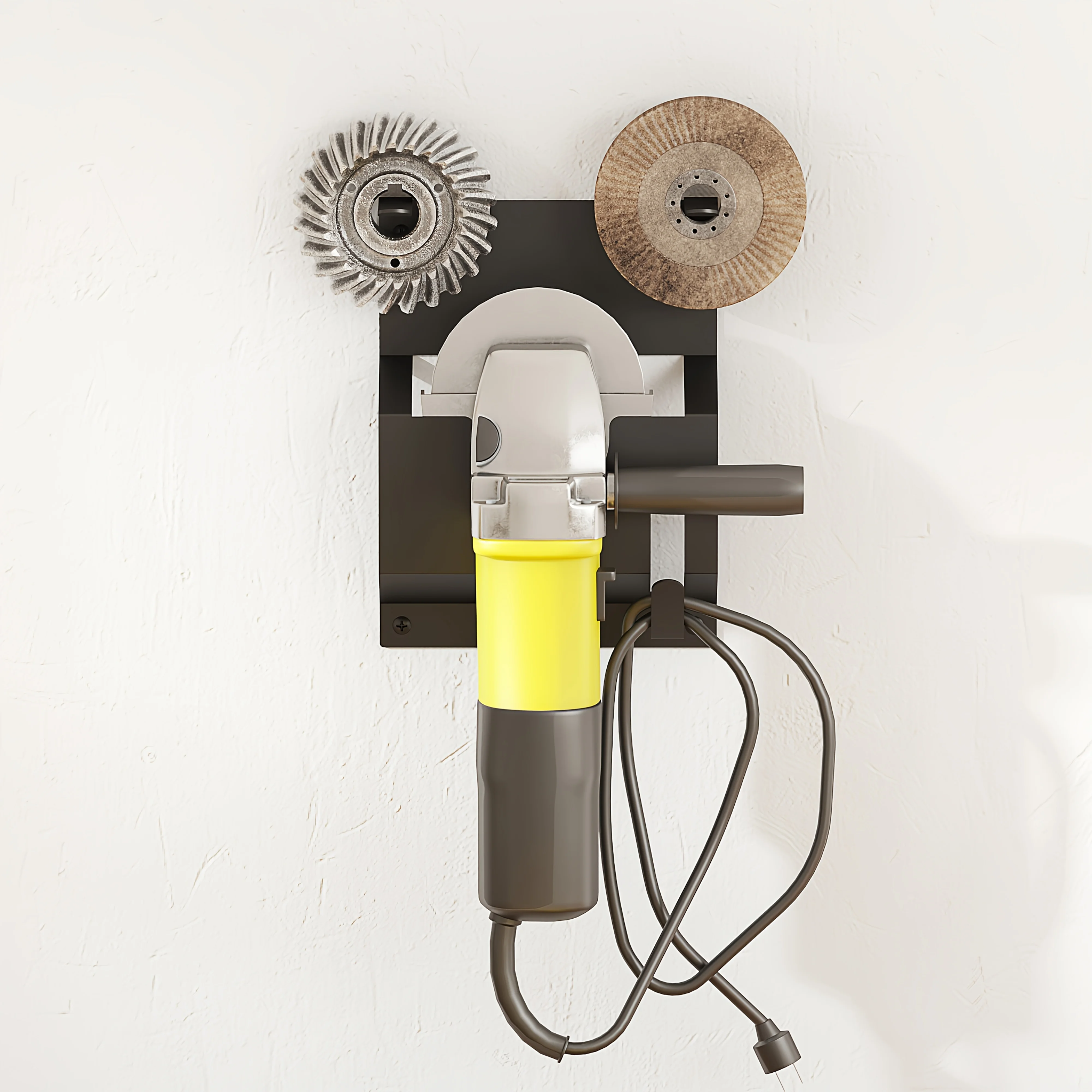 Angle Grinder Wall Storage Mount Metal Wall-Mounted Hanging Shelf Fixed Polishers Holder Stable Storage for Workshop Home Garage thumbnail 3