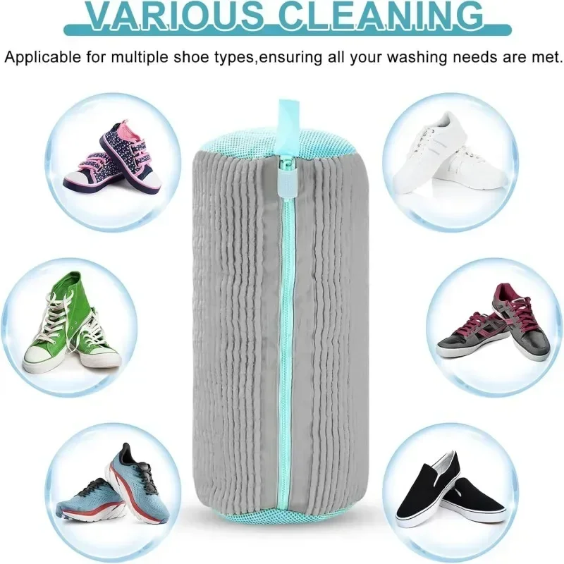 Machine Washable Shoe Washing & Drying Bag with Soft Fiber - Durable Polyester Laundry Protector for Shoes Adjustable Strap thumbnail 4