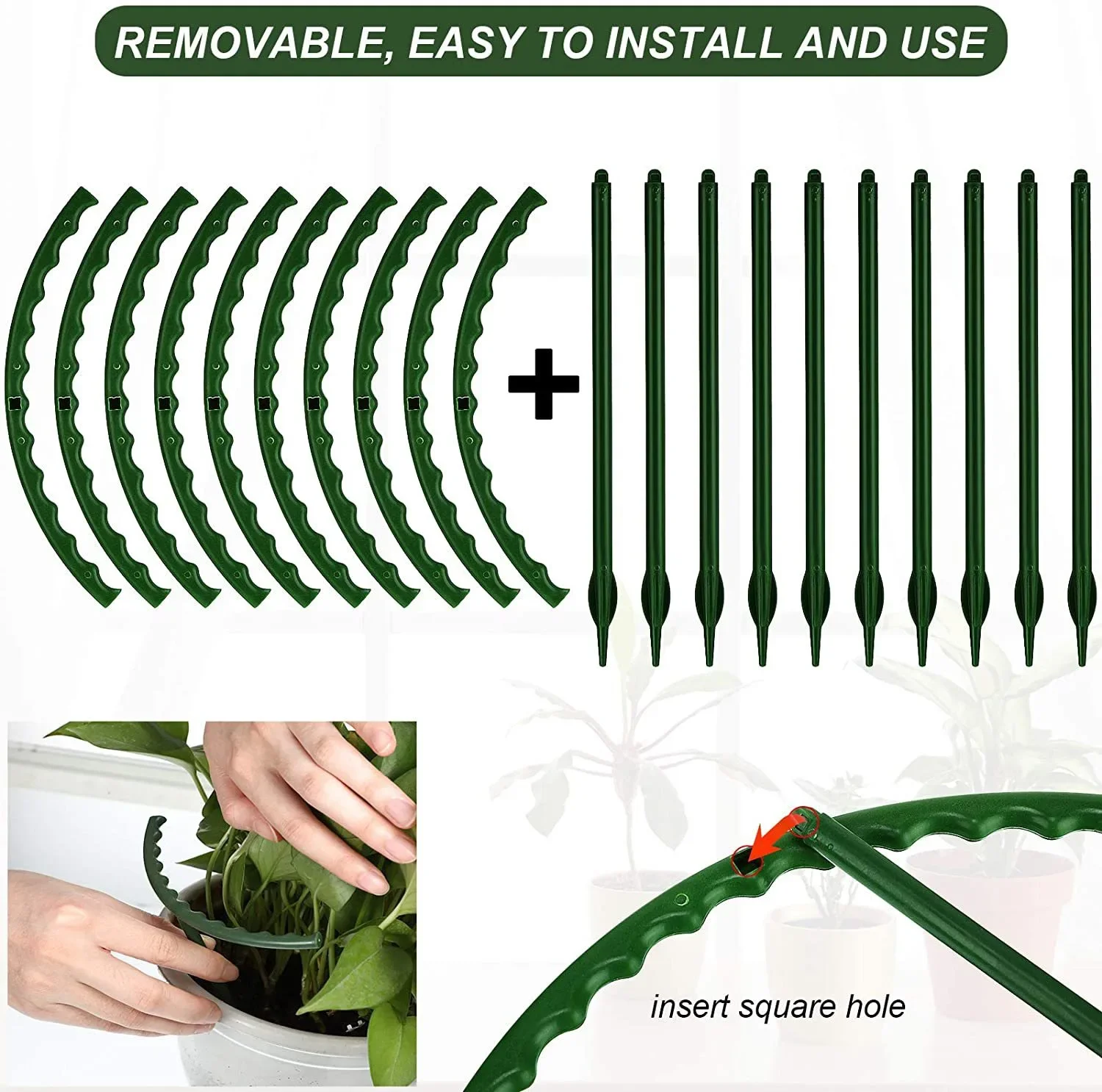 1-16 Plastic Plant Support Pile Stand Plant Support Pile for Flowers Greenhouses Arrangement Fixing Rod Holder Garden Tools thumbnail 4