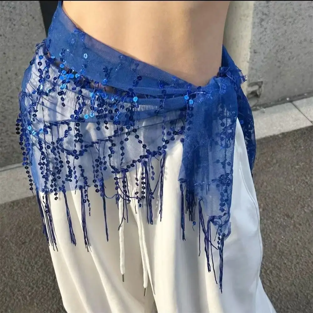 Fashion Sequins Belly Dance Belt Jazz Dance Tassels Hip Scarf Street Dance Show Costumes Waist Chain for Thailand/India/Arab thumbnail 5