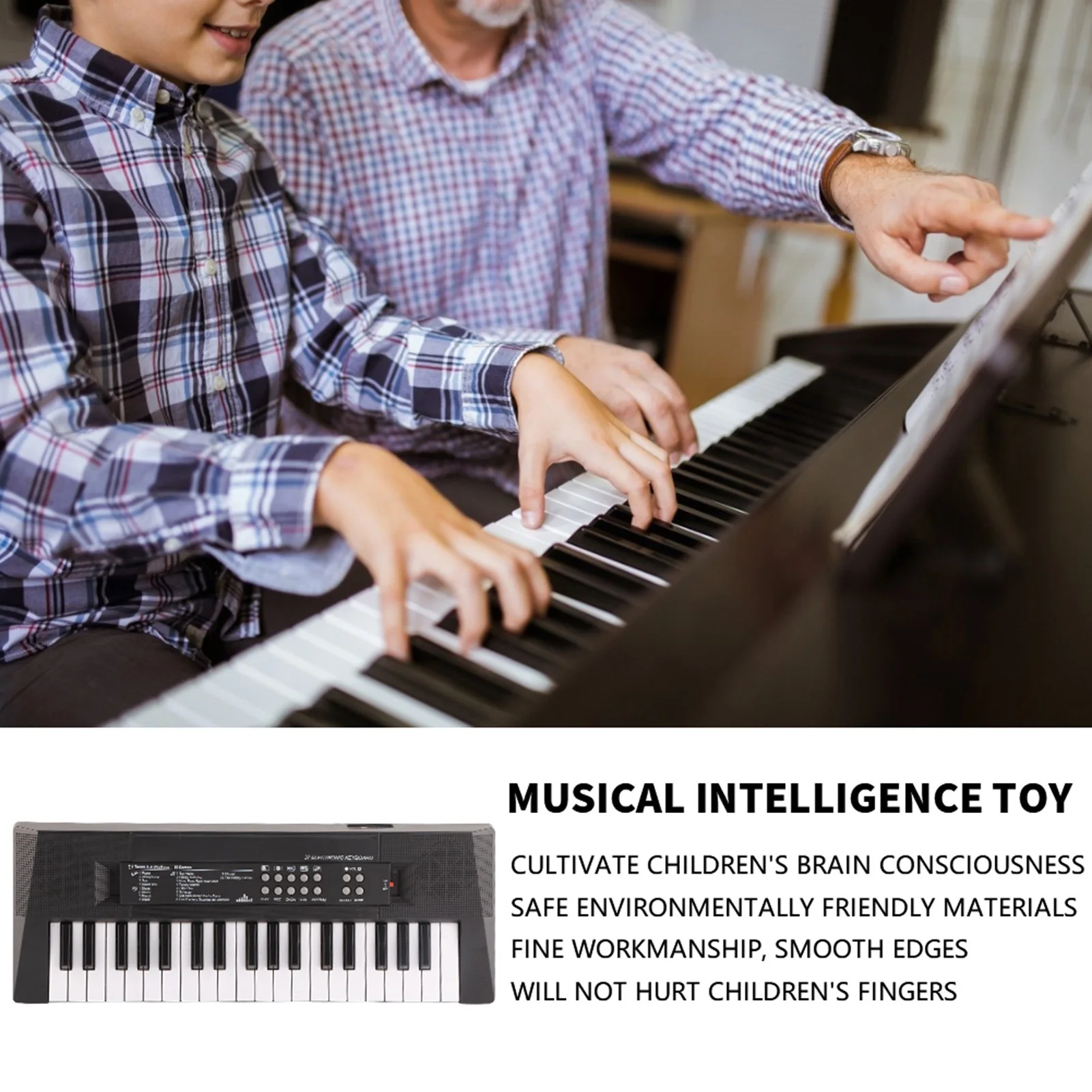 Electric Keyboard 37 Key Piano Children's Musical Instrument  Microphone Recording Function Electric Piano Electric Keyboard thumbnail 2
