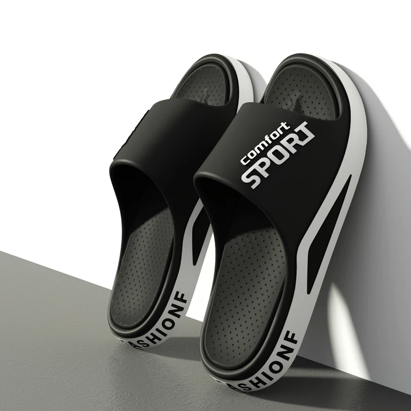 New Fashionable Men's Sandals Summer Indoor Home Non-slip Comfortable Shower Slippers Leisure Walking Seaside Beach Flat Bottom thumbnail 6
