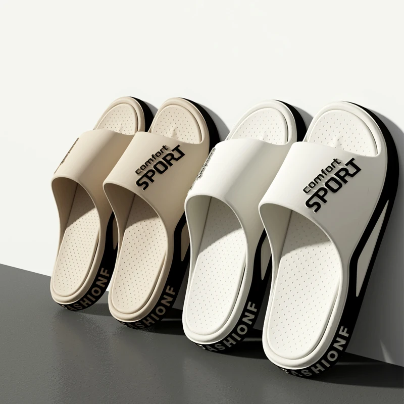 New Fashionable Men's Sandals Summer Indoor Home Non-slip Comfortable Shower Slippers Leisure Walking Seaside Beach Flat Bottom thumbnail 2
