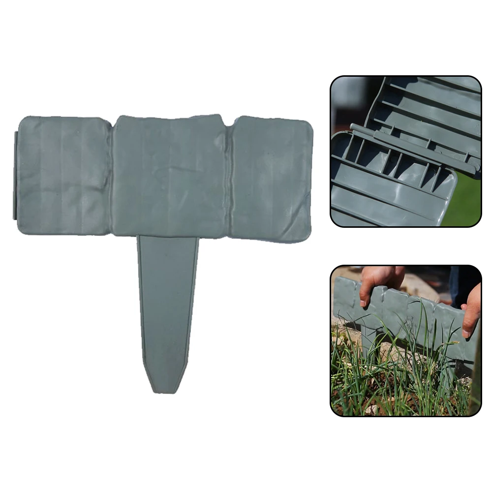 10pcs Garden Fence Imitation Stone Plant Support Stake Outdoor Edging Decorative Border DIY Lawn Yard Landscape Plant Fence thumbnail 6