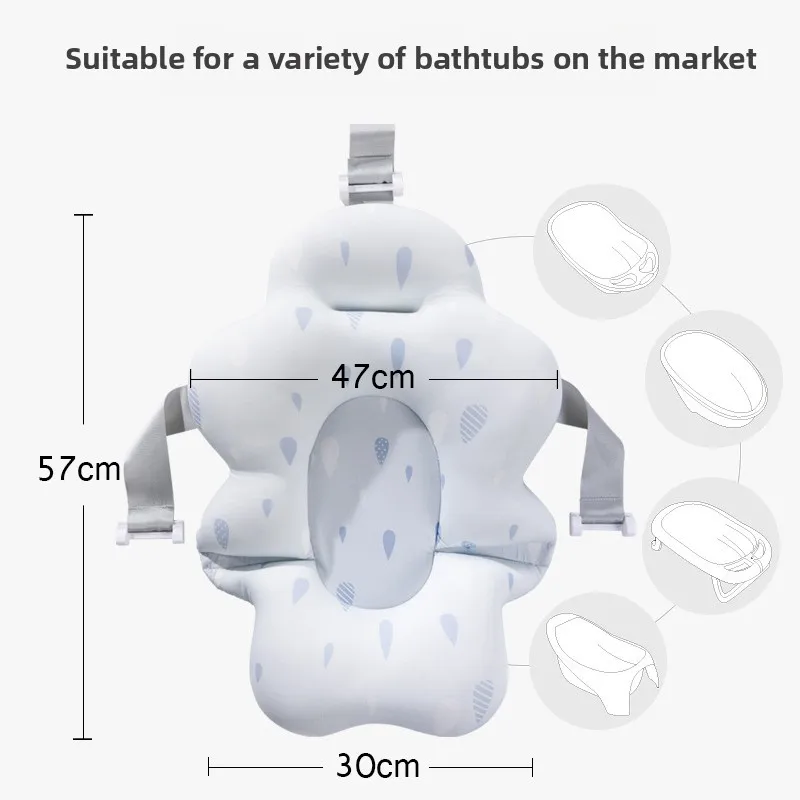 Baby Shower Bath Tub Pad Non-Slip Bathtub Mat Newborn Safe Security Bath Support Cushion Suspension Soft Pillow Care Accessories thumbnail 6