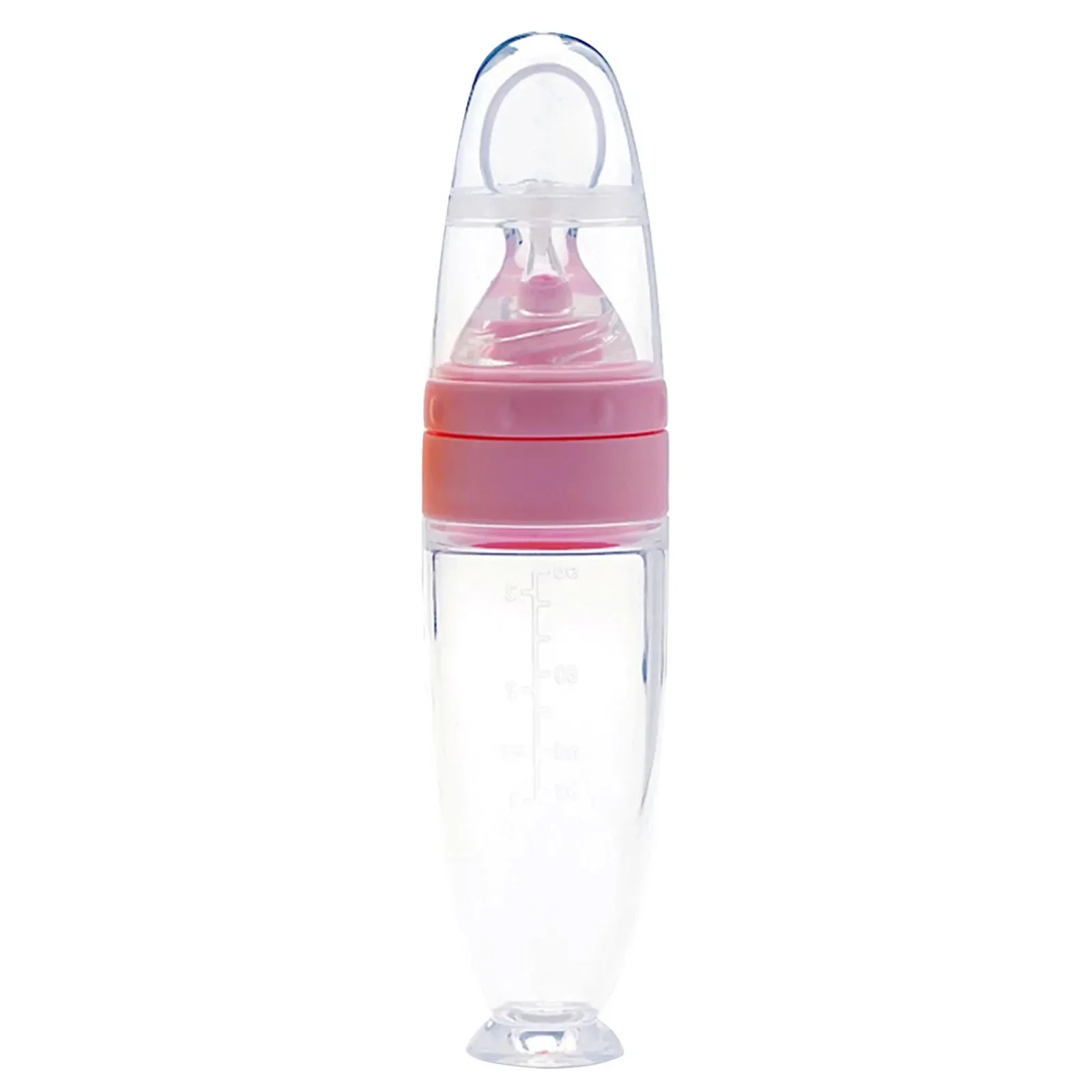 Depressible Silicone Bottle Feeding Safe Baby Feeding Toddler Squeeze Feeding Spoon Milk Bottle Training Feeder Food Supplement thumbnail 6