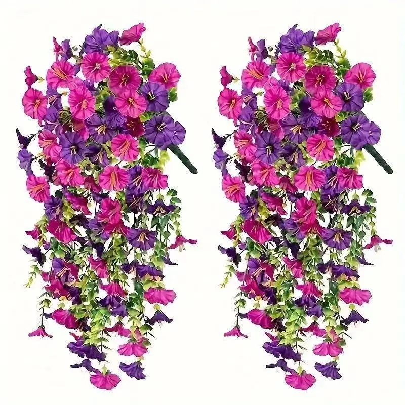 1pcs Artificial Morning Glory Wall Hanging Fake Flowers for Home Garden Decoration Hanging Flowers Wedding Party Decoration