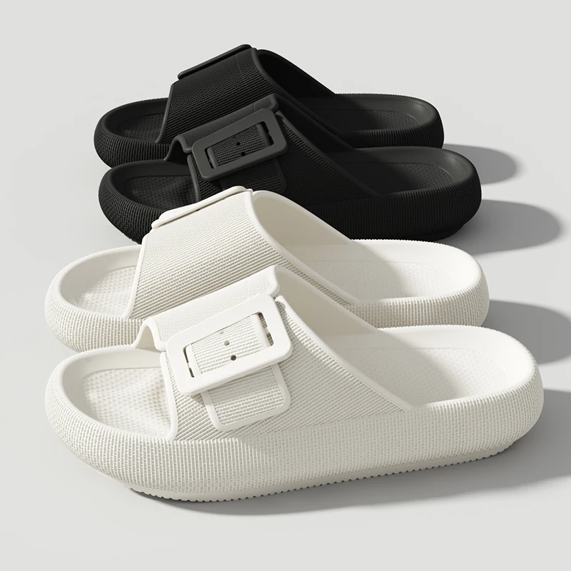 Men's Slippers Summer Indoor Non-Slip Wear-Resistant Lightweight Soft Bottom Buckle Adjustable Simple Breathable Platform Shoes thumbnail 3