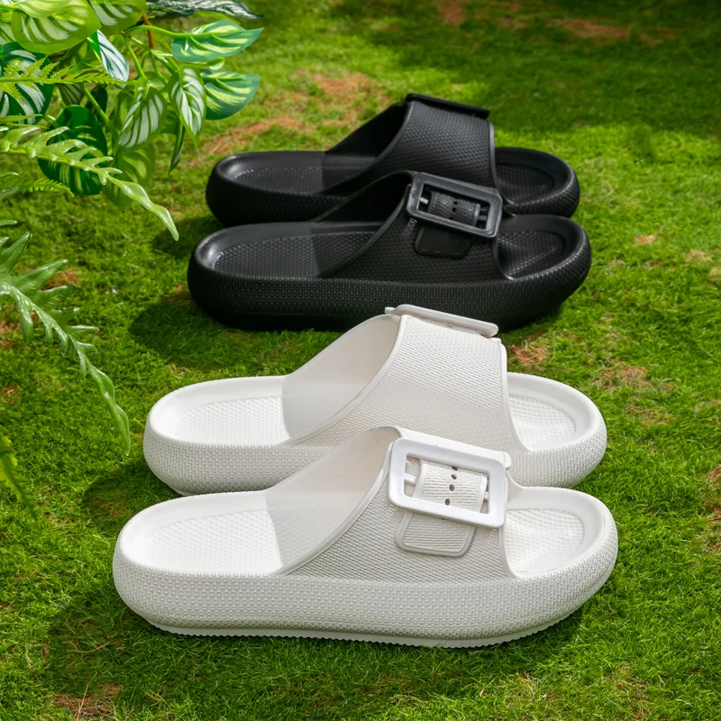 Men's Slippers Summer Indoor Non-Slip Wear-Resistant Lightweight Soft Bottom Buckle Adjustable Simple Breathable Platform Shoes thumbnail 6