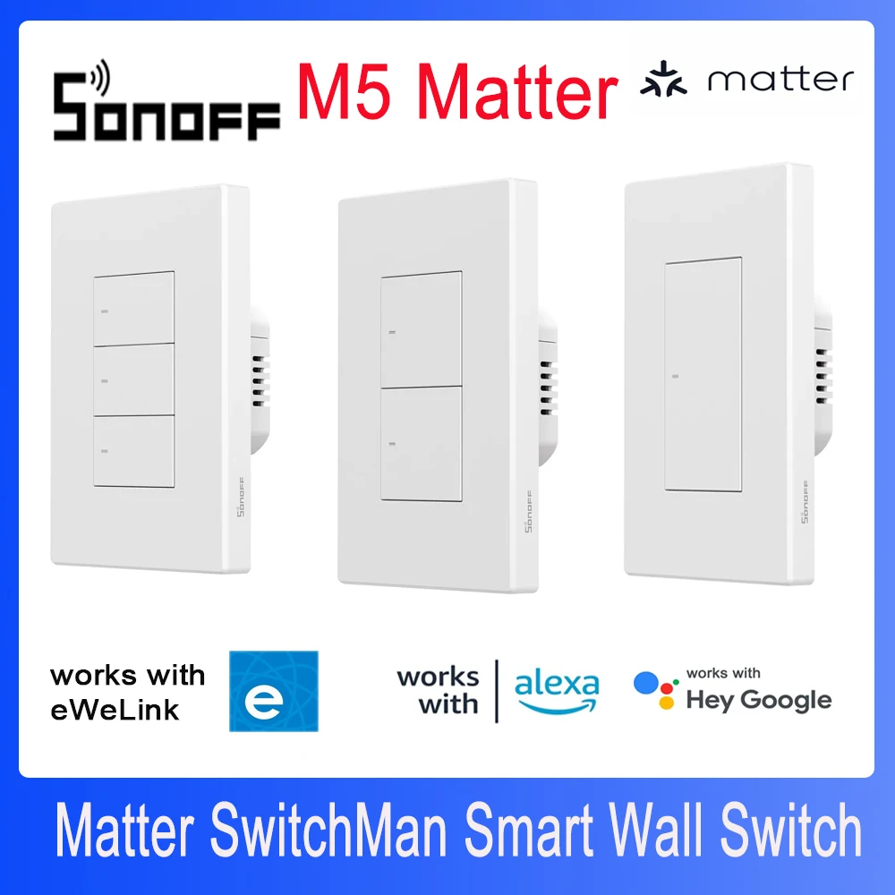 SONOFF M5 Matter SwitchMan Switch White Wifi Smart Wall Work With eWeLink Apple Home Alexa Goole Home Assistant Smartthings