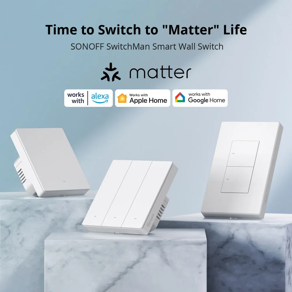 SONOFF M5 Matter SwitchMan Switch White Wifi Smart Wall Work With eWeLink Apple Home Alexa Goole Home Assistant Smartthings thumbnail 3