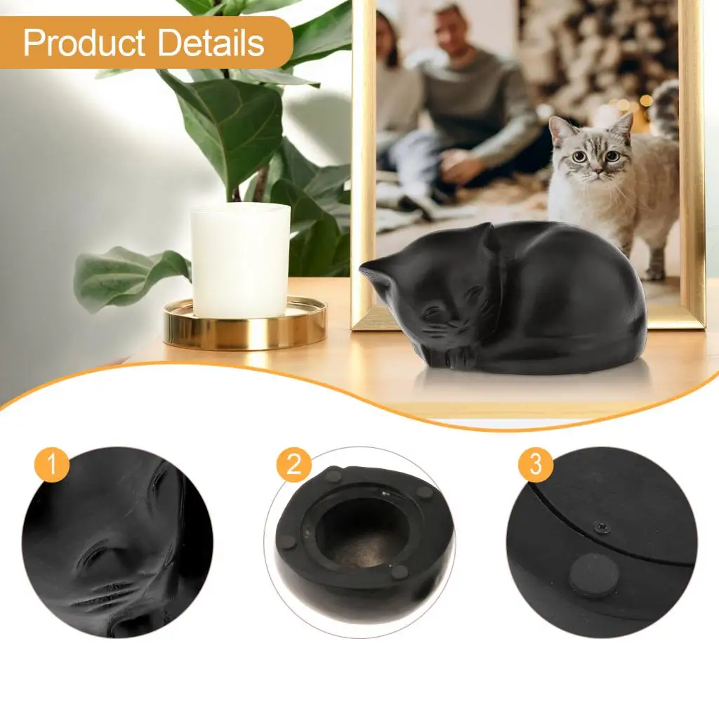 Wooden Cat Urn Pet Cremation Urn Organizer Sculpture for Ash Memorial Keepsake Box Memorial Pets Gift Supplies Storage Container thumbnail 5