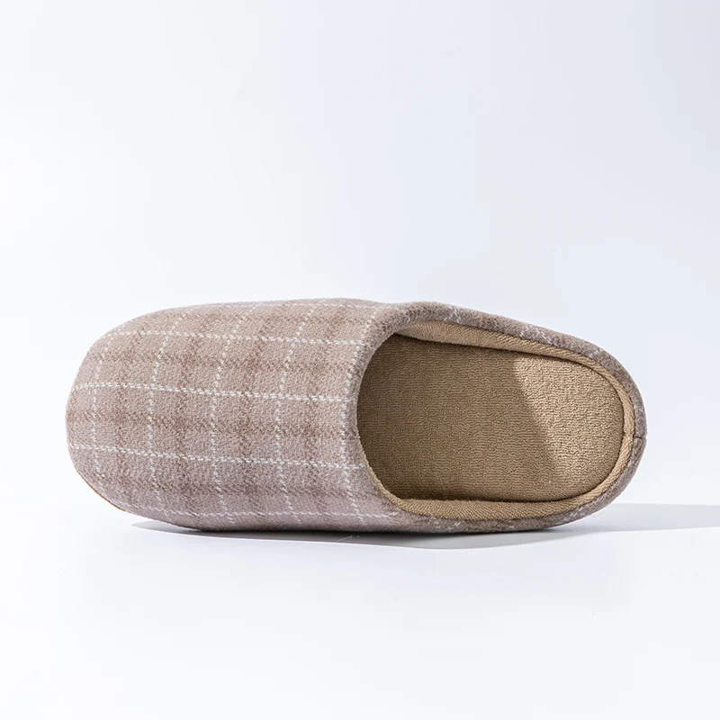 Men's Spring And Autumn Home Mute Slippers Plaid Design Bedroom Wood Floor Comfortable Soft Bottom Non-slip Mute Couple Style thumbnail 5