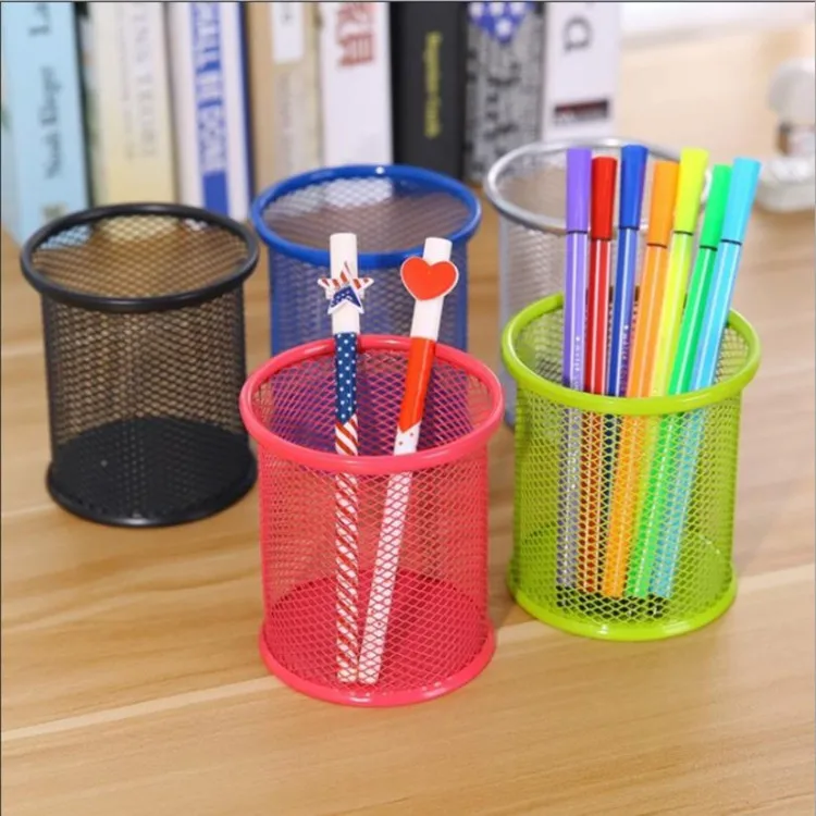 1Pcs New Pencil Holder Office Desk Metal Mesh Square Pen Pot Cup Case Container Organiser Durable Pencil Case thumbnail 2