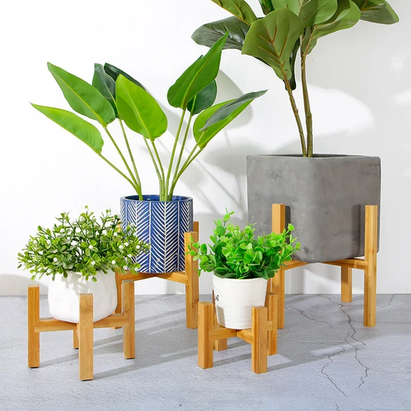 Small Durable Wood Planter Pot Trays Flower Pot Rack Strong Free Standing Bonsai Holder Home Garden Indoor Display Plant Stand thumbnail 2