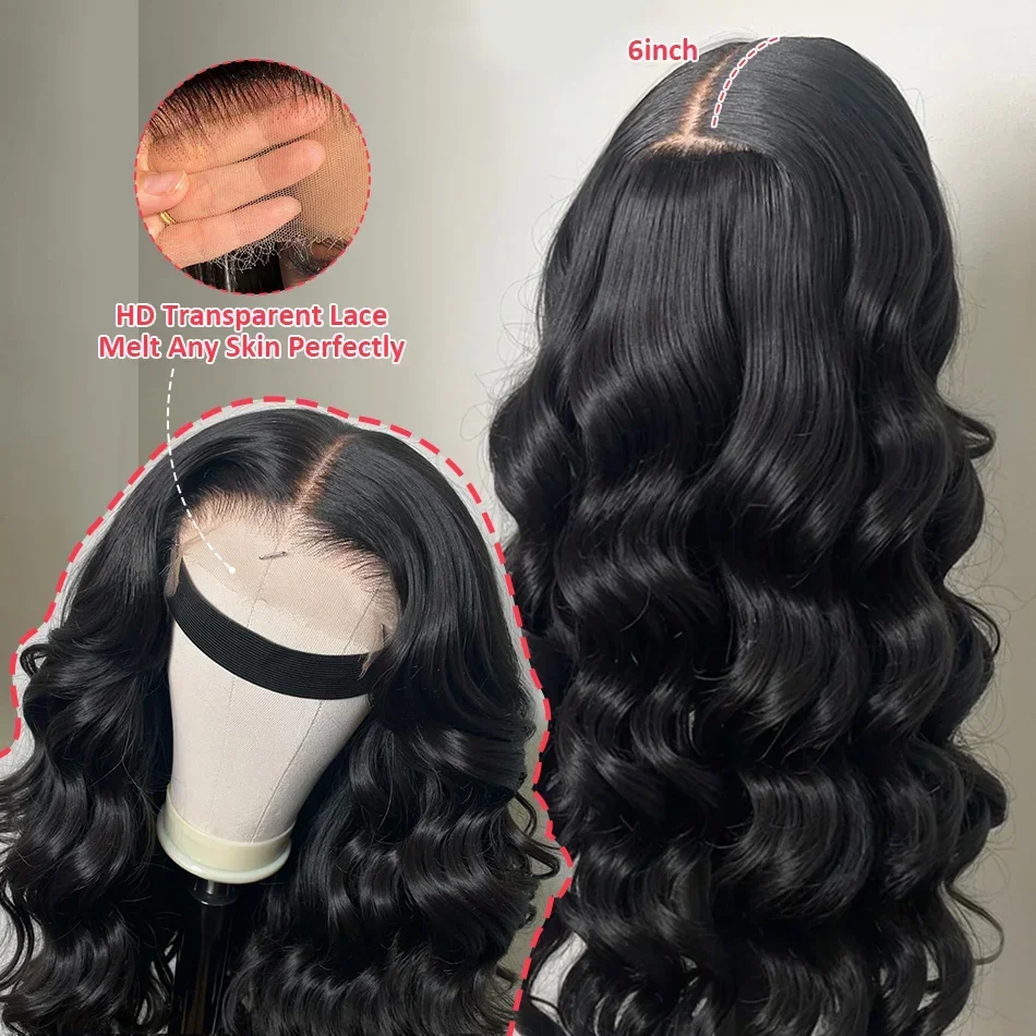 250 Density Human Hair 13x4 13x6 Lace Frontal Wigs Body Wave HD 5x5 Glueless Front Wig Black Loose Water 40 Inch Closure Wear Go thumbnail 3