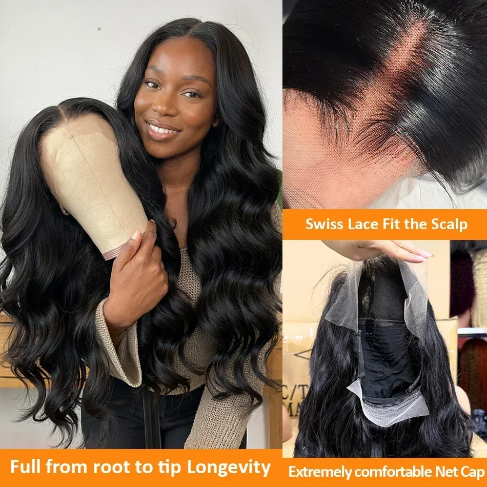 250 Density Human Hair 13x4 13x6 Lace Frontal Wigs Body Wave HD 5x5 Glueless Front Wig Black Loose Water 40 Inch Closure Wear Go thumbnail 2
