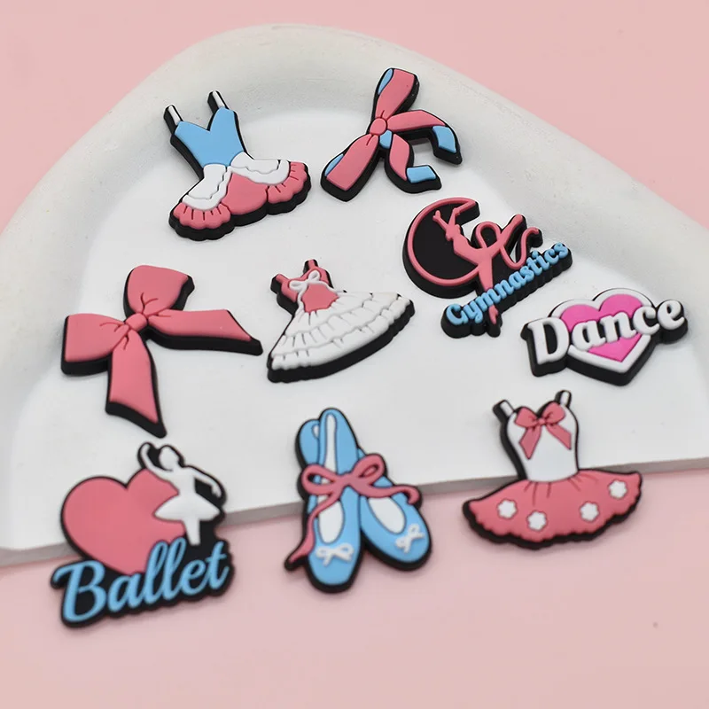 ballet dancing PVC shoe Charms Slippers Buckle combination for clog Wristbands accessories Decoration Bands gift unisex party thumbnail 2