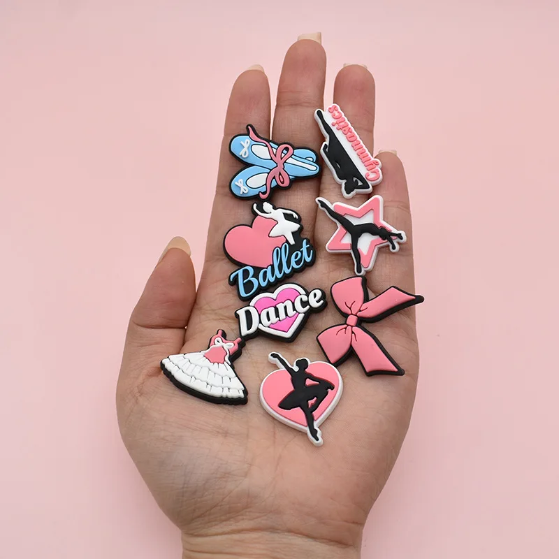 ballet dancing PVC shoe Charms Slippers Buckle combination for clog Wristbands accessories Decoration Bands gift unisex party thumbnail 4