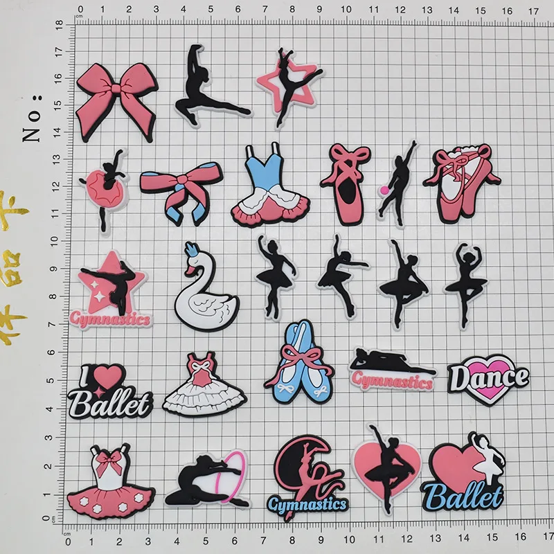 ballet dancing PVC shoe Charms Slippers Buckle combination for clog Wristbands accessories Decoration Bands gift unisex party thumbnail 3