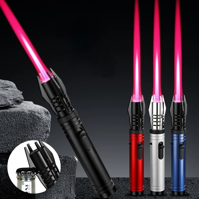 Kitchen Cooking Powerful Metal Gas Lighter Windproof Torch Flame Jet Barbecue Smoking Accessories Cigar Lighters Men's Gift thumbnail 2